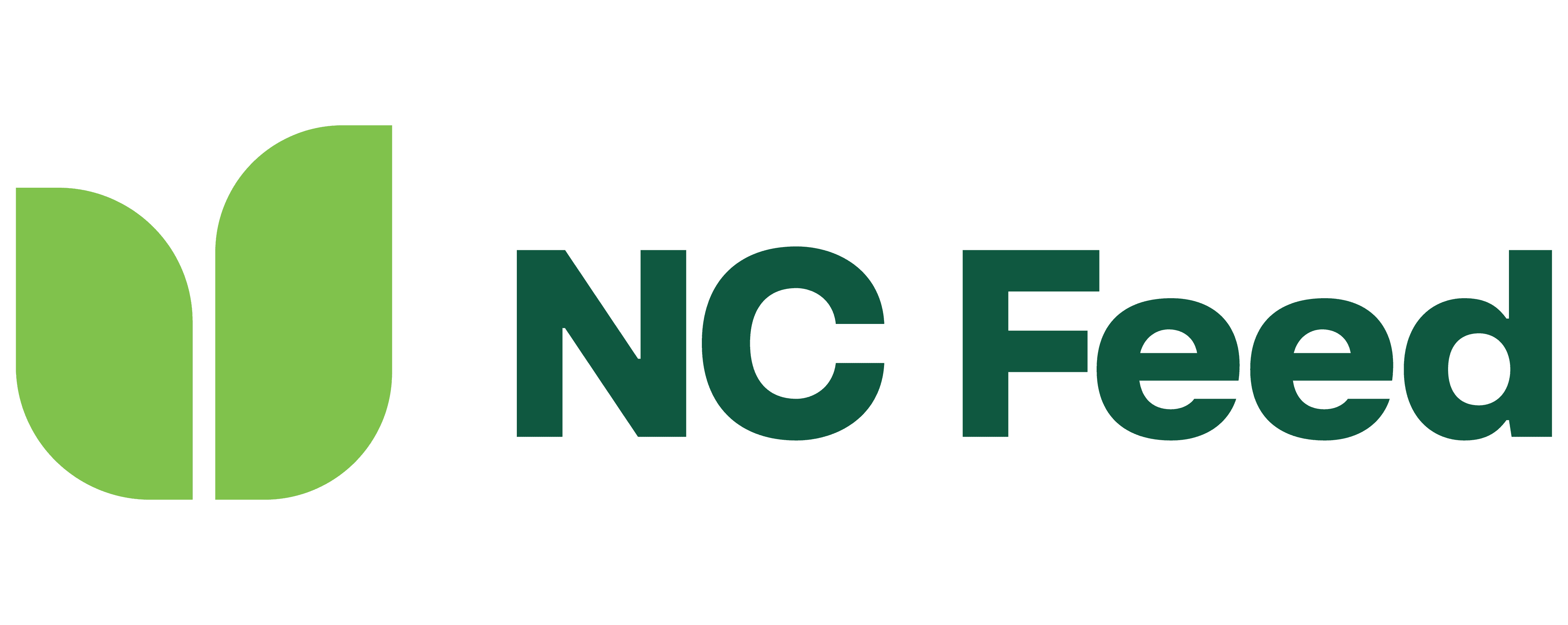 Logo for NC Feed, featuring a green leaf-like icon.